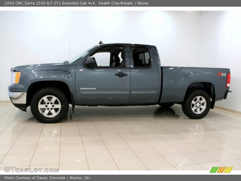 Stealth Gray Metallic / Ebony 2009 GMC Sierra 1500 SLT Z71 Extended Cab 4x4