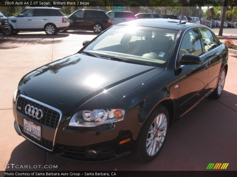 Brilliant Black / Beige 2008 Audi A4 2.0T Sedan