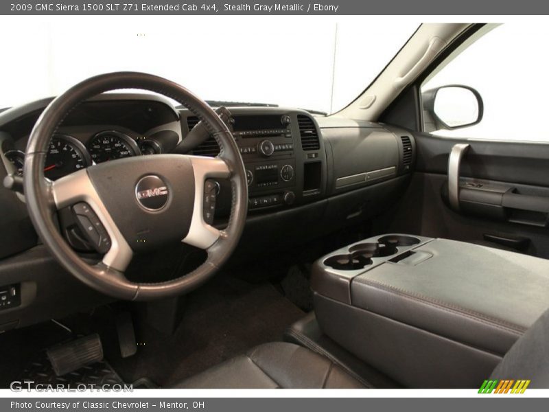 Stealth Gray Metallic / Ebony 2009 GMC Sierra 1500 SLT Z71 Extended Cab 4x4