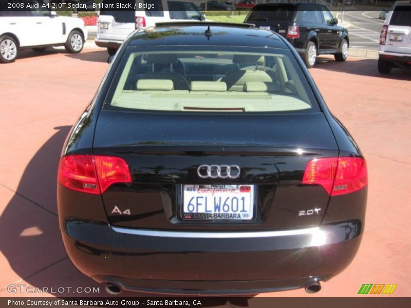 Brilliant Black / Beige 2008 Audi A4 2.0T Sedan