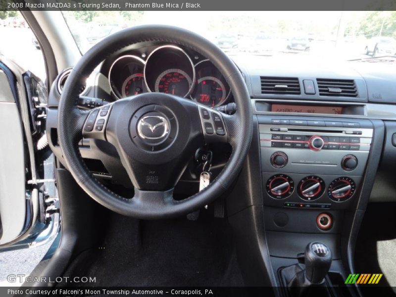 Phantom Blue Mica / Black 2008 Mazda MAZDA3 s Touring Sedan