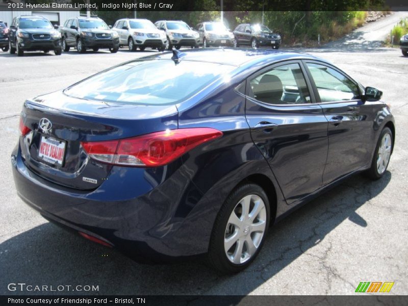 Indigo Night Blue / Gray 2012 Hyundai Elantra Limited