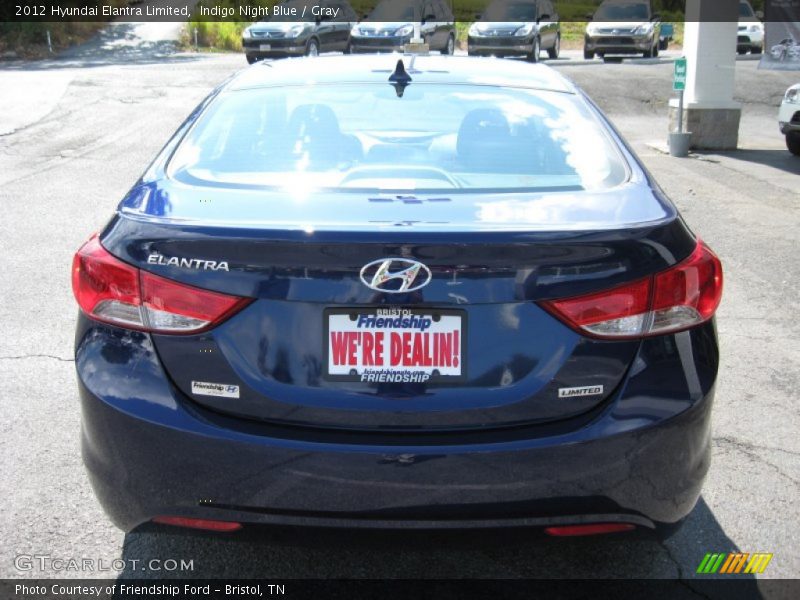 Indigo Night Blue / Gray 2012 Hyundai Elantra Limited