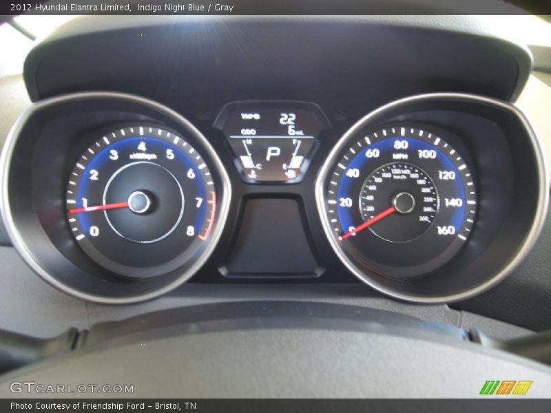 Indigo Night Blue / Gray 2012 Hyundai Elantra Limited