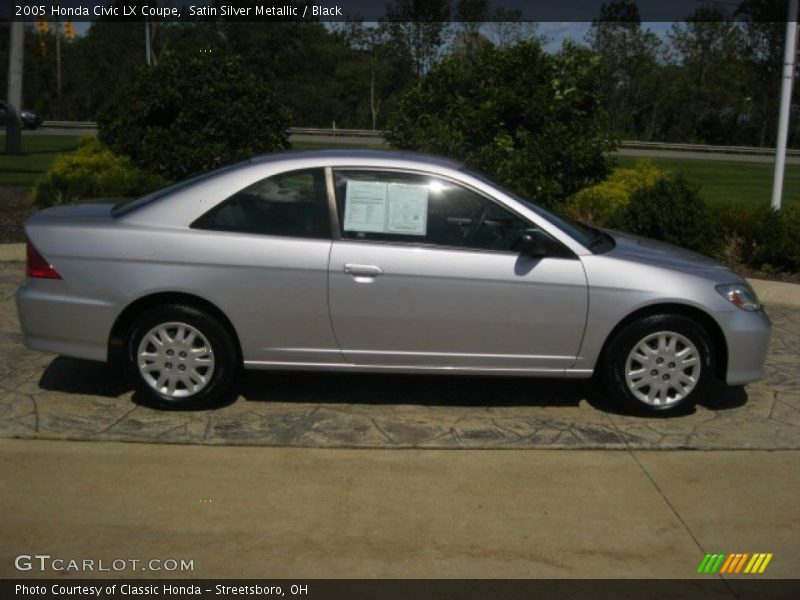 Satin Silver Metallic / Black 2005 Honda Civic LX Coupe