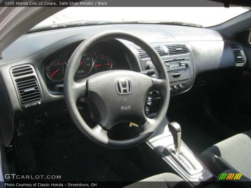 Satin Silver Metallic / Black 2005 Honda Civic LX Coupe