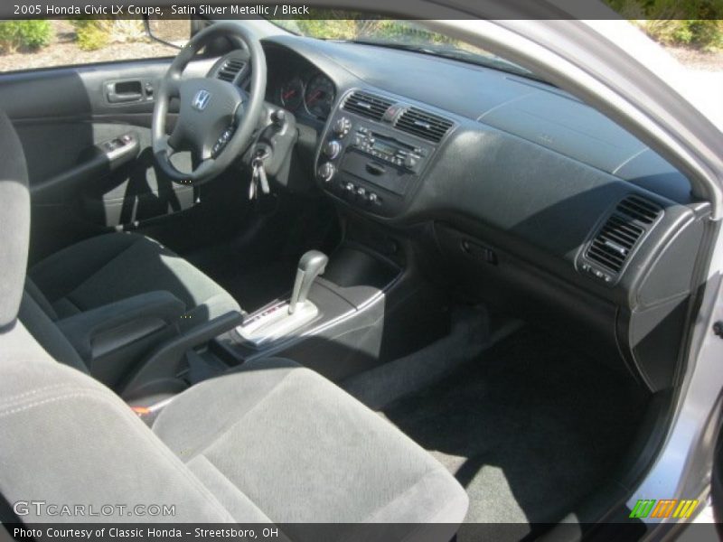 Satin Silver Metallic / Black 2005 Honda Civic LX Coupe