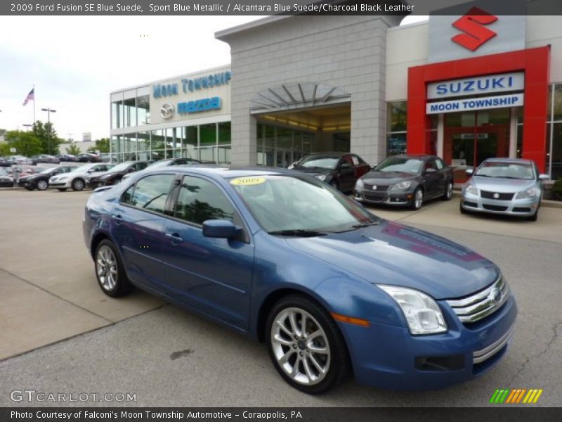 Sport Blue Metallic / Alcantara Blue Suede/Charcoal Black Leather 2009 Ford Fusion SE Blue Suede
