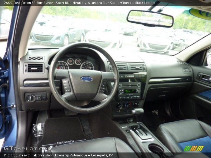 Sport Blue Metallic / Alcantara Blue Suede/Charcoal Black Leather 2009 Ford Fusion SE Blue Suede