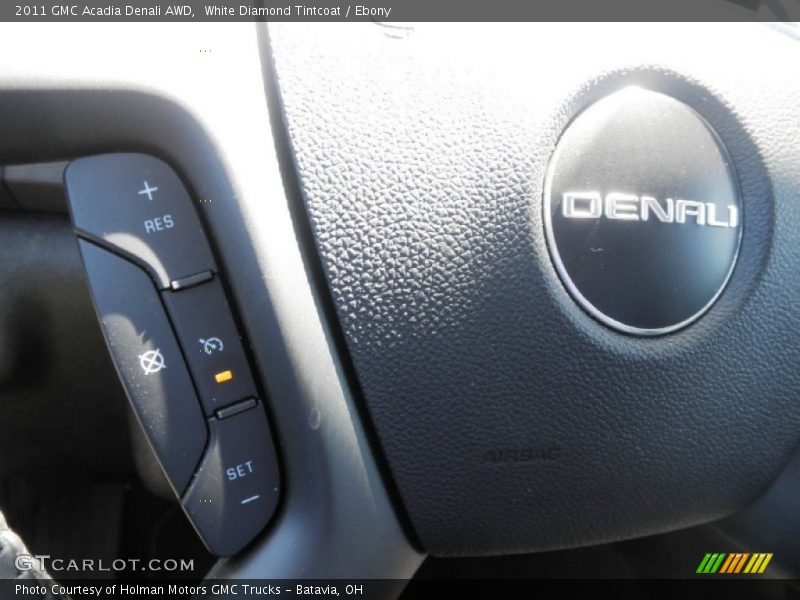 White Diamond Tintcoat / Ebony 2011 GMC Acadia Denali AWD