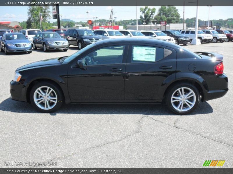 Black / Black/Red 2011 Dodge Avenger Mainstreet
