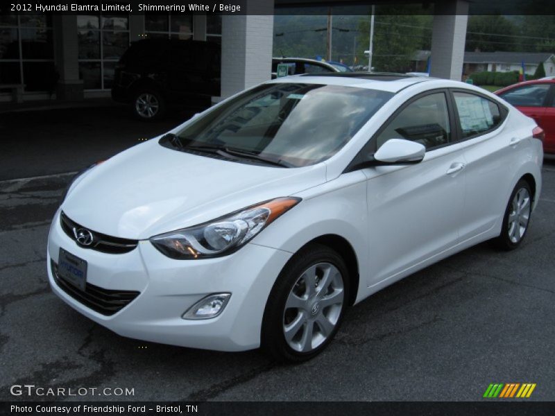 Shimmering White / Beige 2012 Hyundai Elantra Limited