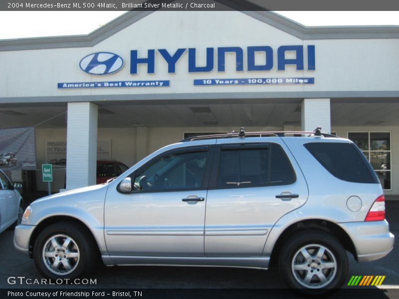 Brilliant Silver Metallic / Charcoal 2004 Mercedes-Benz ML 500 4Matic