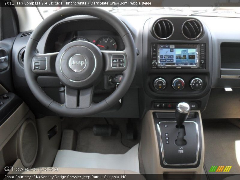Bright White / Dark Slate Gray/Light Pebble Beige 2011 Jeep Compass 2.4 Latitude