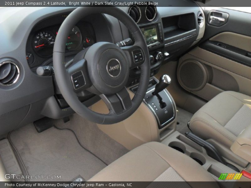 Bright White / Dark Slate Gray/Light Pebble Beige 2011 Jeep Compass 2.4 Latitude
