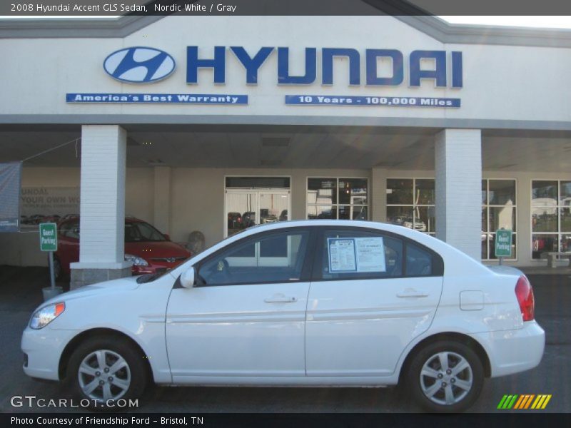 Nordic White / Gray 2008 Hyundai Accent GLS Sedan