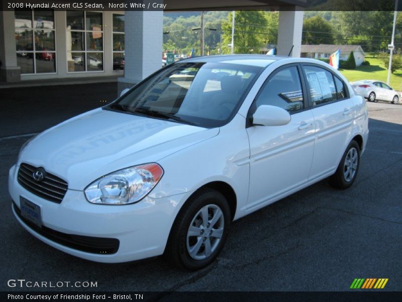Nordic White / Gray 2008 Hyundai Accent GLS Sedan