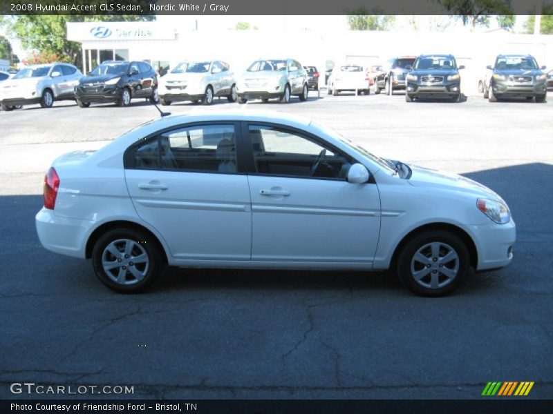 Nordic White / Gray 2008 Hyundai Accent GLS Sedan