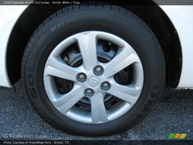 Nordic White / Gray 2008 Hyundai Accent GLS Sedan