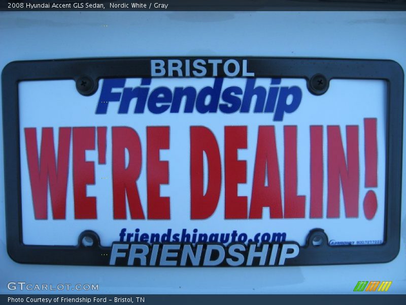 Nordic White / Gray 2008 Hyundai Accent GLS Sedan