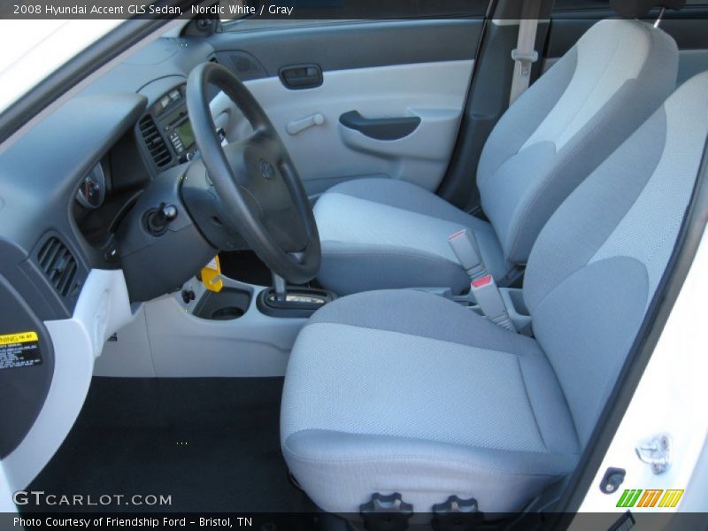 Nordic White / Gray 2008 Hyundai Accent GLS Sedan