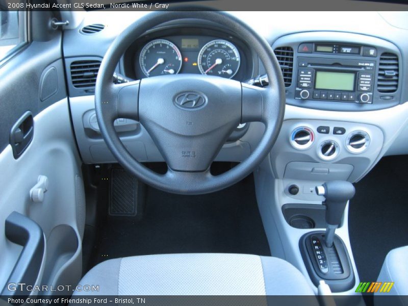 Nordic White / Gray 2008 Hyundai Accent GLS Sedan