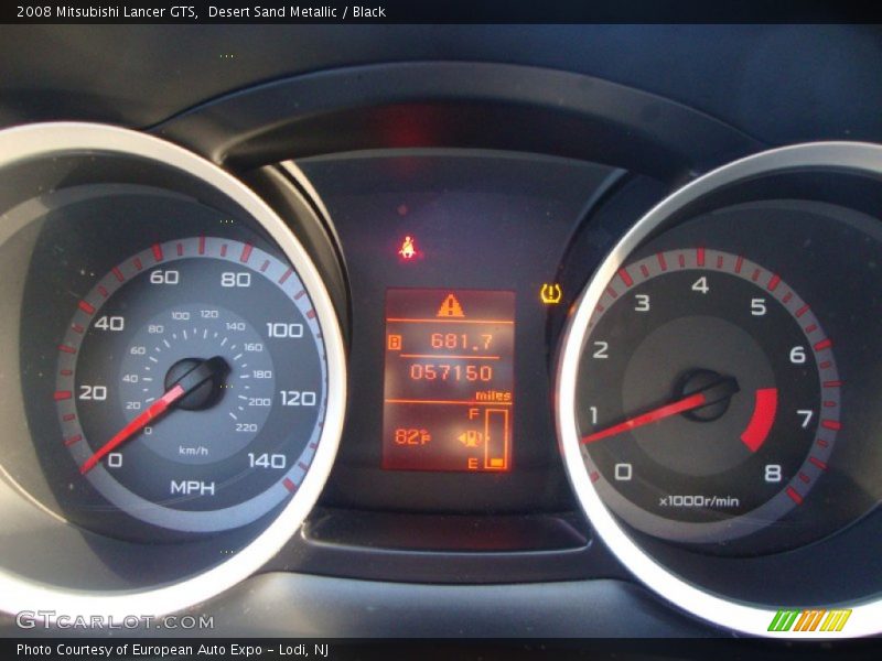 Desert Sand Metallic / Black 2008 Mitsubishi Lancer GTS