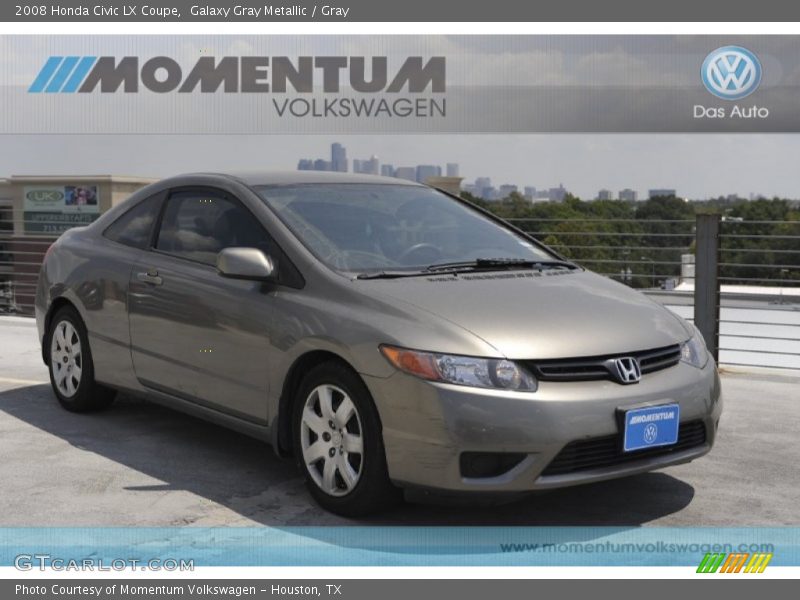 Galaxy Gray Metallic / Gray 2008 Honda Civic LX Coupe