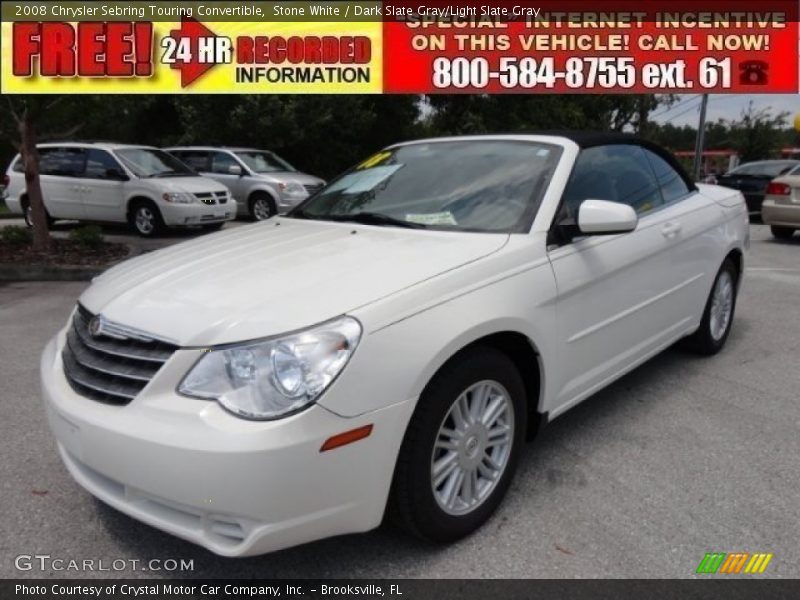 Stone White / Dark Slate Gray/Light Slate Gray 2008 Chrysler Sebring Touring Convertible