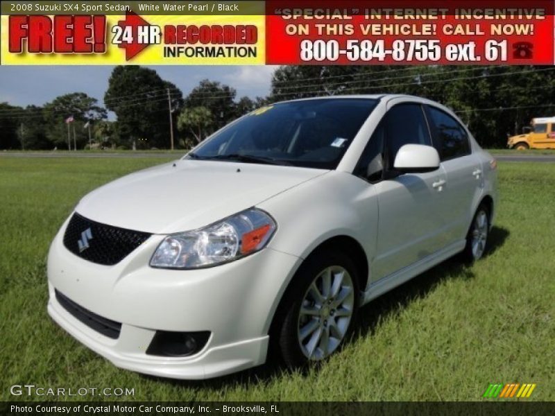 White Water Pearl / Black 2008 Suzuki SX4 Sport Sedan