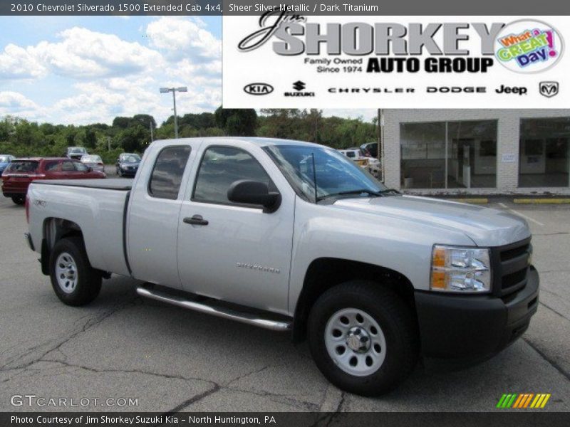 Sheer Silver Metallic / Dark Titanium 2010 Chevrolet Silverado 1500 Extended Cab 4x4