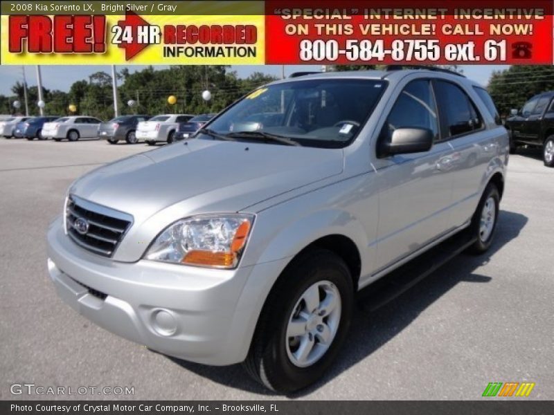 Bright Silver / Gray 2008 Kia Sorento LX