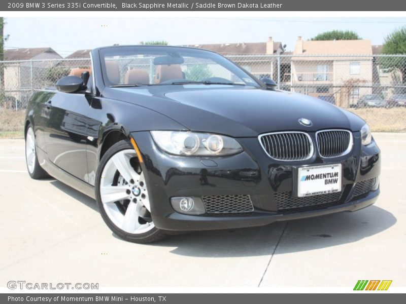 Black Sapphire Metallic / Saddle Brown Dakota Leather 2009 BMW 3 Series 335i Convertible