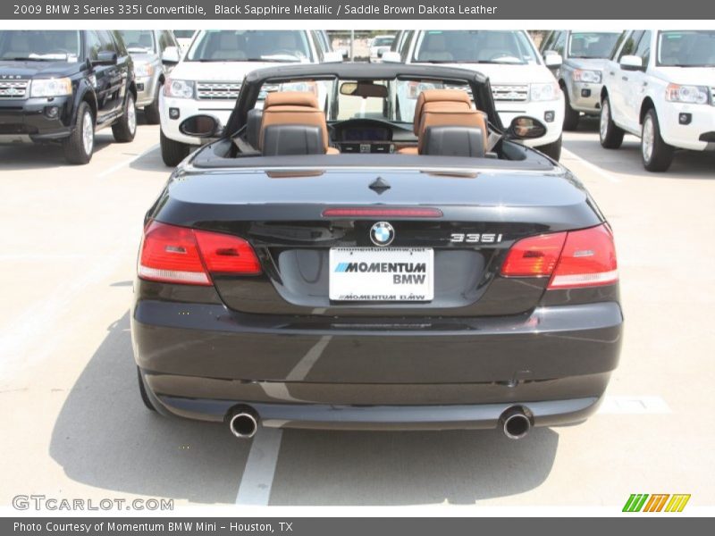 Black Sapphire Metallic / Saddle Brown Dakota Leather 2009 BMW 3 Series 335i Convertible