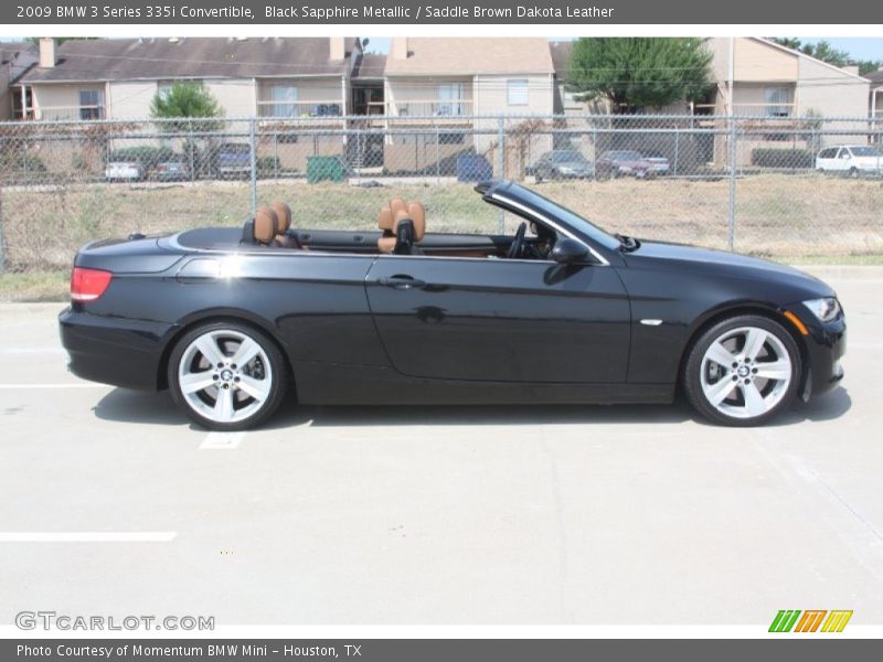 Black Sapphire Metallic / Saddle Brown Dakota Leather 2009 BMW 3 Series 335i Convertible