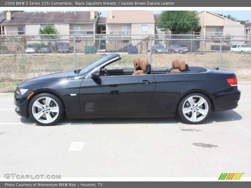 Black Sapphire Metallic / Saddle Brown Dakota Leather 2009 BMW 3 Series 335i Convertible