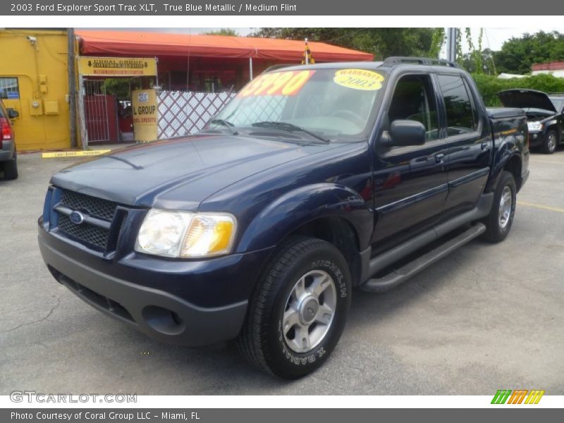 True Blue Metallic / Medium Flint 2003 Ford Explorer Sport Trac XLT