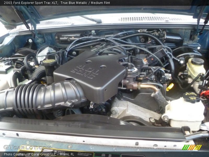 True Blue Metallic / Medium Flint 2003 Ford Explorer Sport Trac XLT