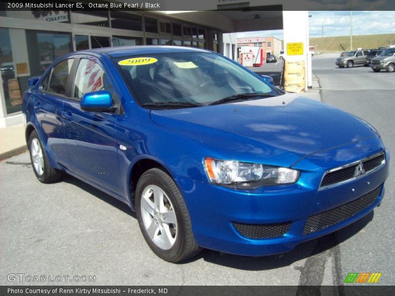 Octane Blue Pearl / Black 2009 Mitsubishi Lancer ES