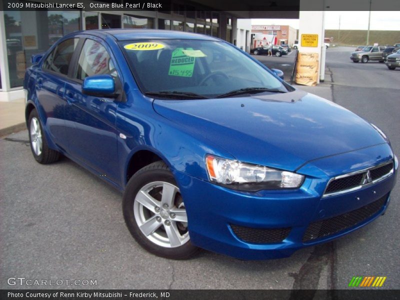 Octane Blue Pearl / Black 2009 Mitsubishi Lancer ES