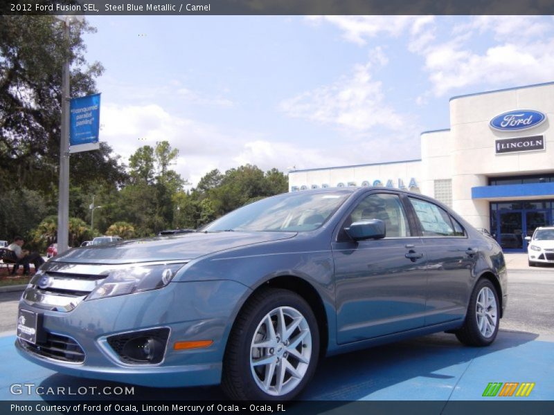 Steel Blue Metallic / Camel 2012 Ford Fusion SEL