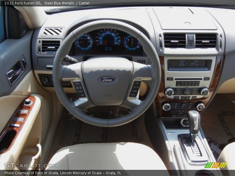 Steel Blue Metallic / Camel 2012 Ford Fusion SEL