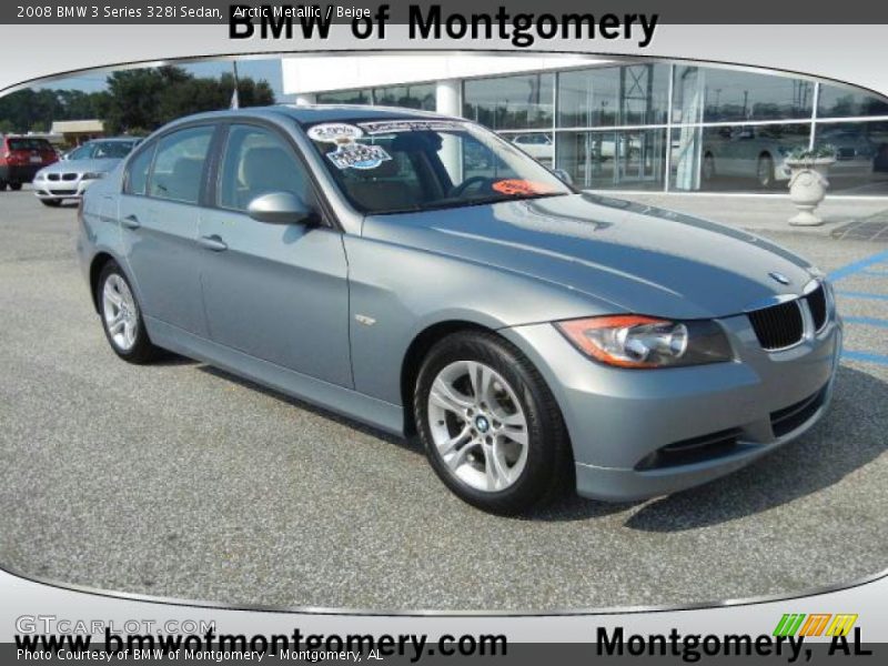 Arctic Metallic / Beige 2008 BMW 3 Series 328i Sedan