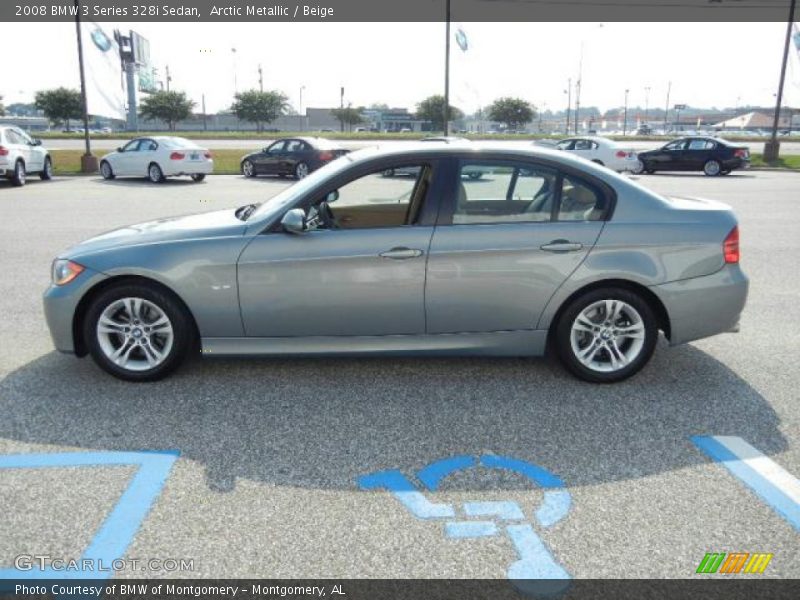 Arctic Metallic / Beige 2008 BMW 3 Series 328i Sedan