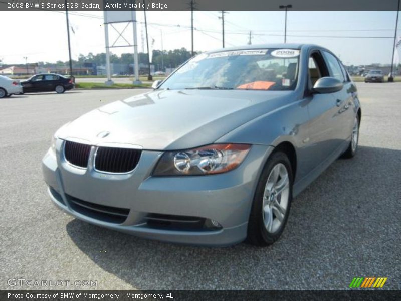 Arctic Metallic / Beige 2008 BMW 3 Series 328i Sedan