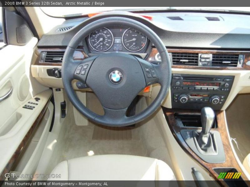 Arctic Metallic / Beige 2008 BMW 3 Series 328i Sedan