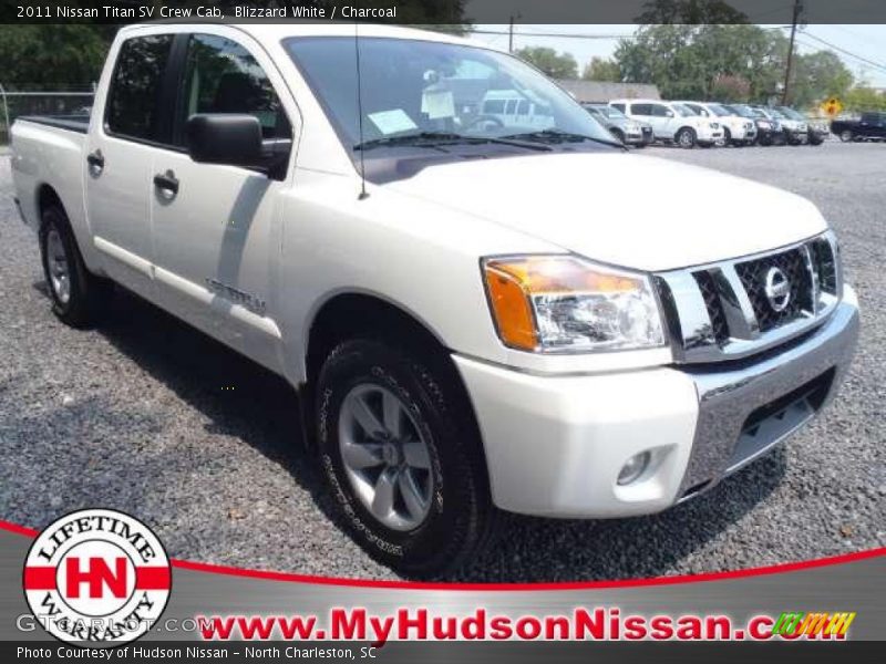 Blizzard White / Charcoal 2011 Nissan Titan SV Crew Cab