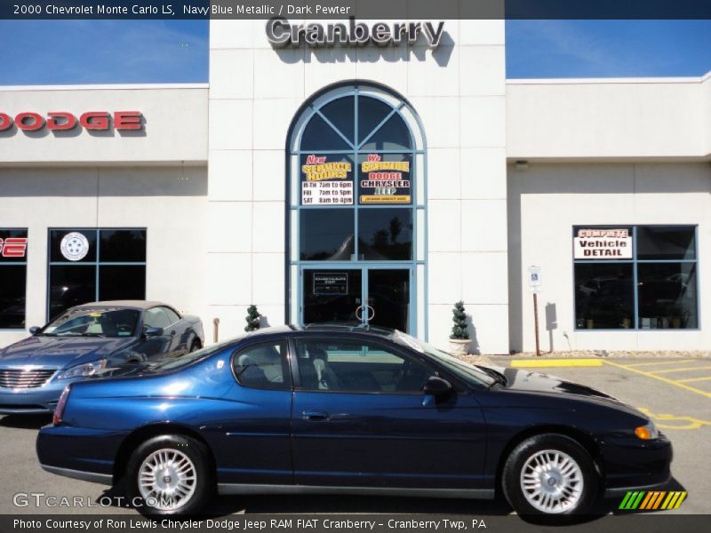 Navy Blue Metallic / Dark Pewter 2000 Chevrolet Monte Carlo LS