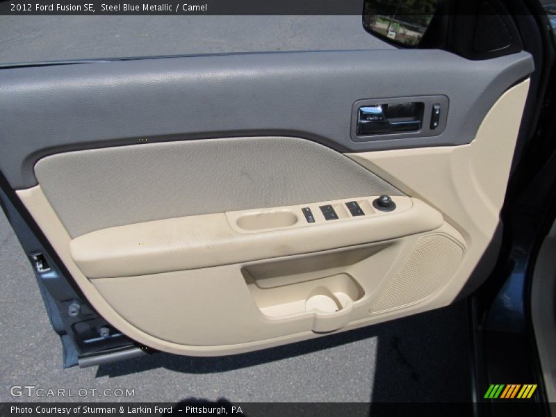 Steel Blue Metallic / Camel 2012 Ford Fusion SE