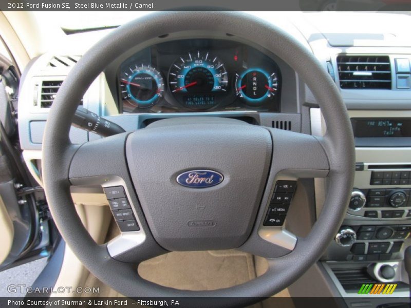 Steel Blue Metallic / Camel 2012 Ford Fusion SE